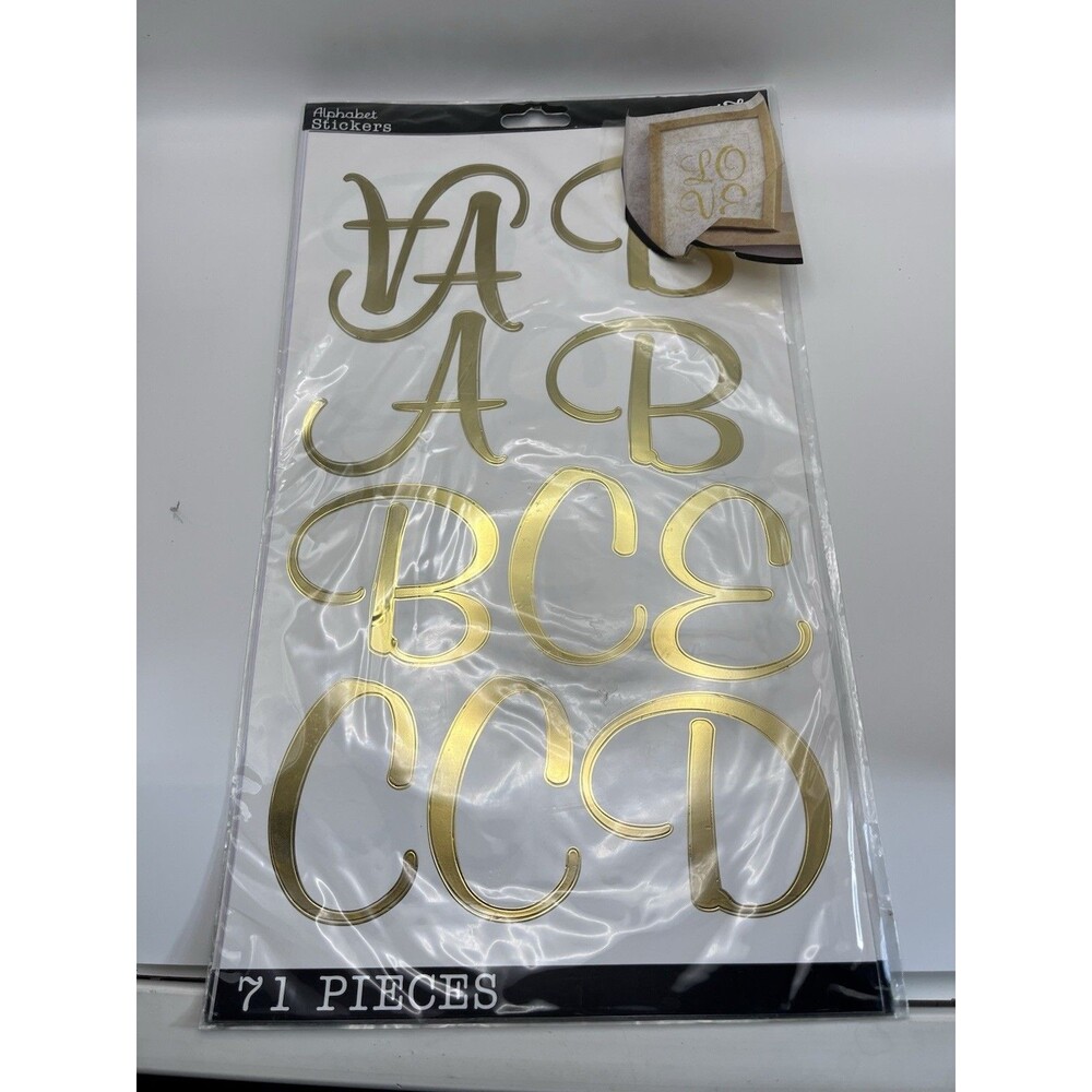 Sticko Gold Script Poster XL Alphabet Stickers 71 Pieces New Sealed